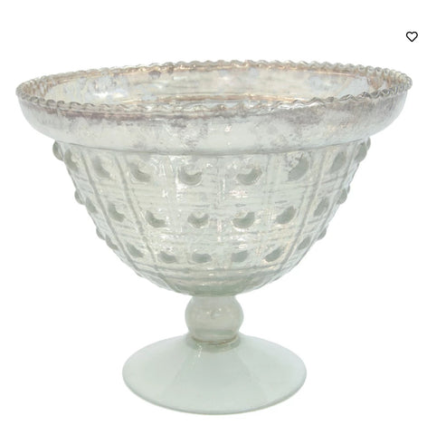 Decorative Embossed Footed Bowl