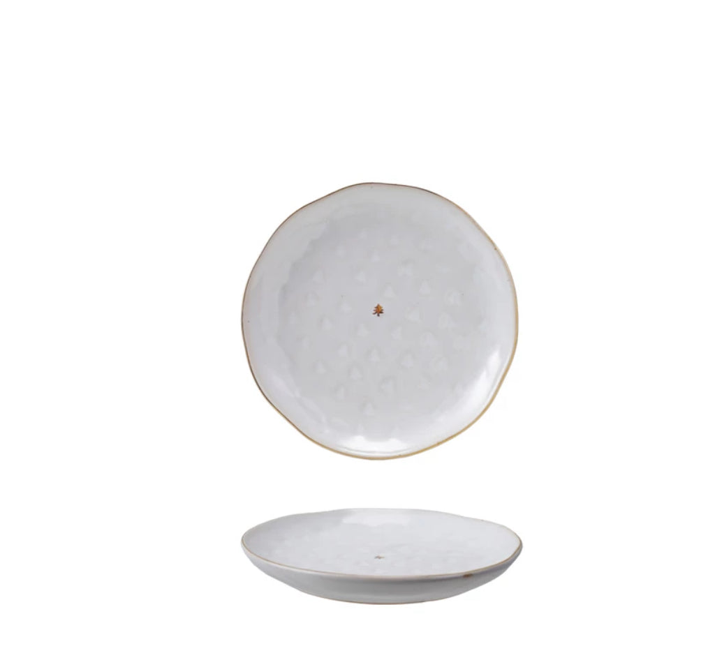 Stoneware Appy Plate w Tree