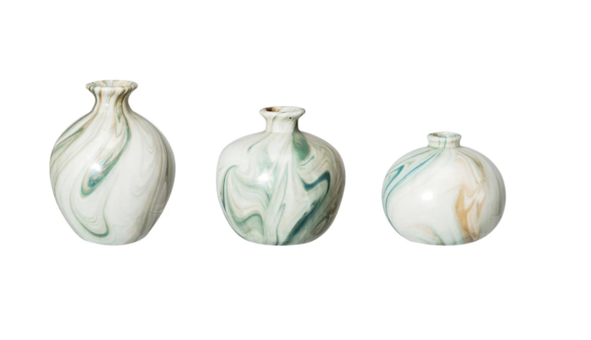 Marbled Designed Vases