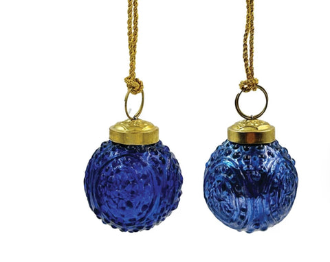 2“ RD. MERCURY GLASS BLUE