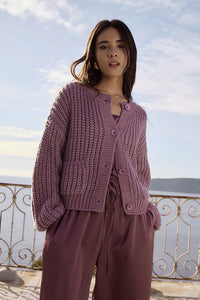 Chunky Mauve Cardie