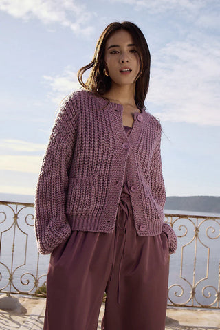 Chunky Mauve Cardie