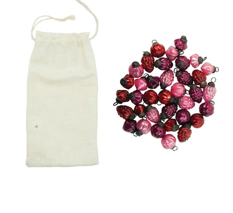 Bag of  Mercury Glass Ornaments Pinks