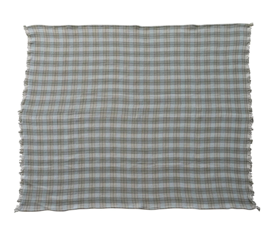 Cotton Plaid Throw