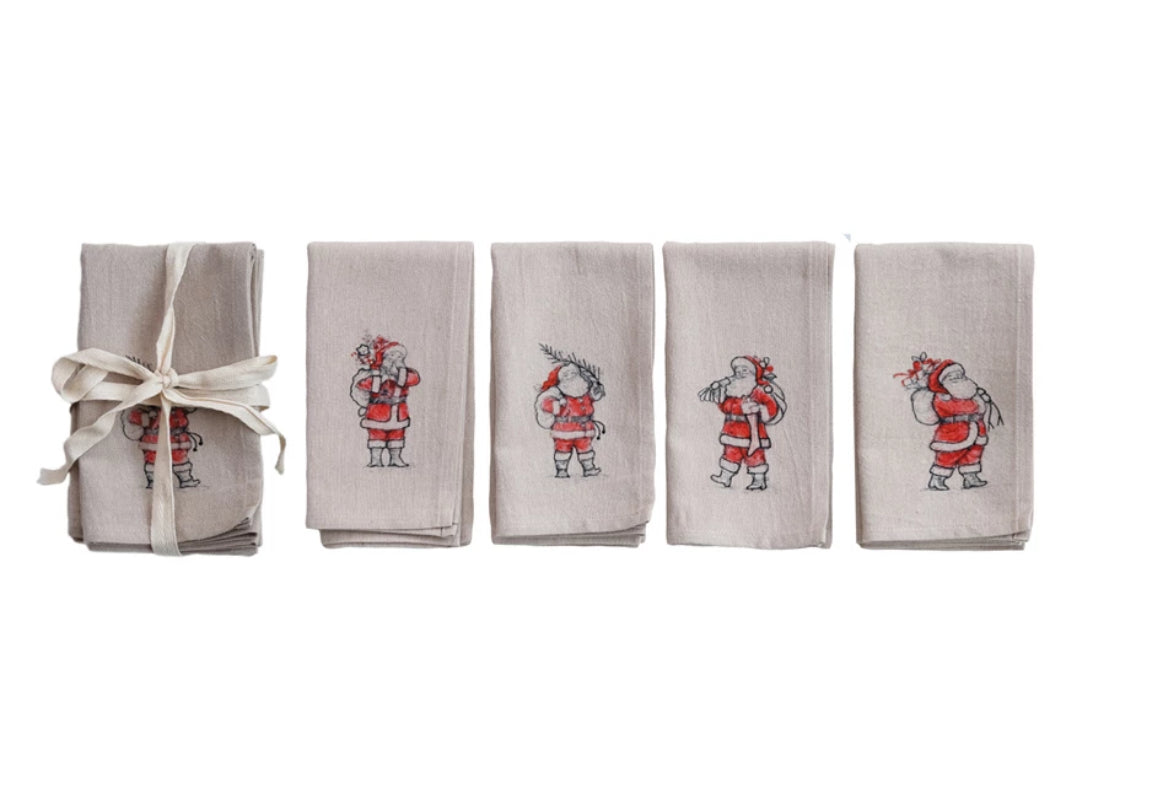 Santa Embroidered Napkins