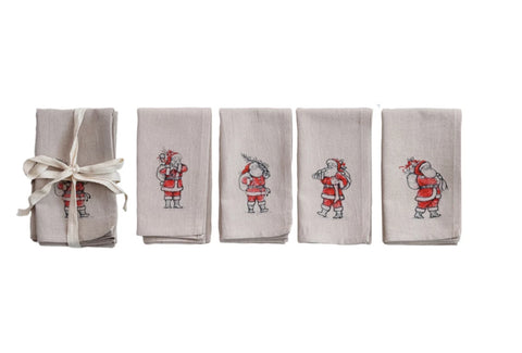 Santa Embroidered Napkins