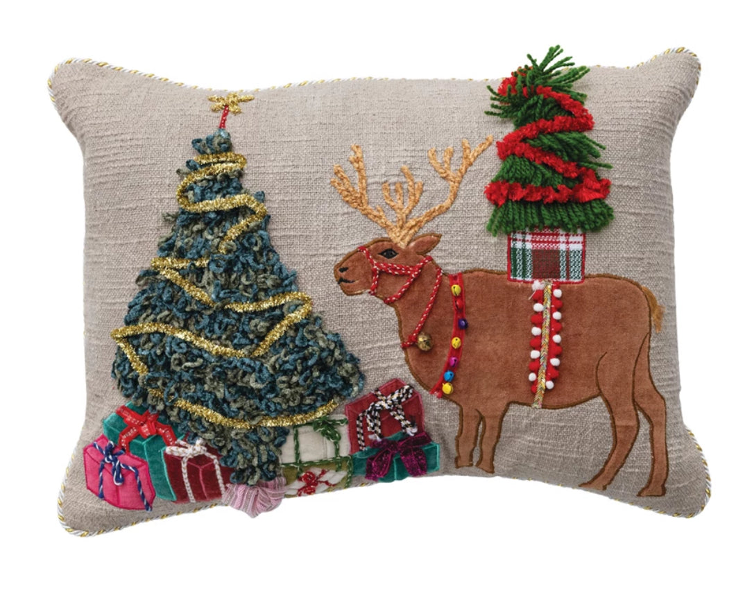 Reindeer and Tree Pillow