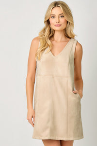Faux Suede Shift Dress