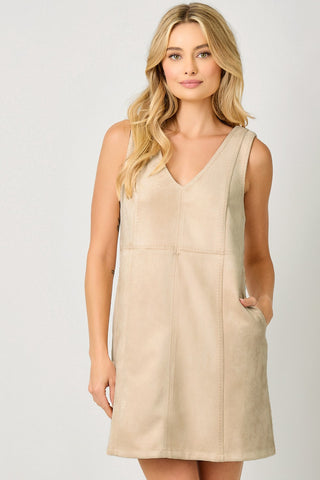 Faux Suede Shift Dress