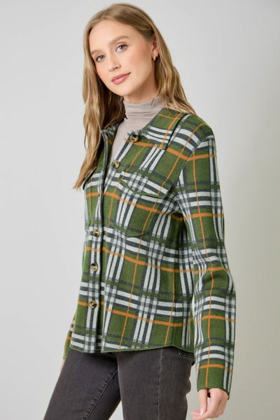 Check Sweater Jacket