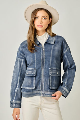 Metallic Denim Jacket