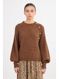 Brown w button sweater