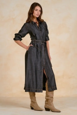 Black Wash Denim Dress