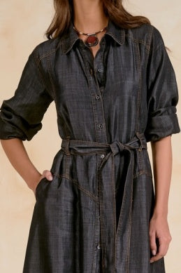 Black Wash Denim Dress