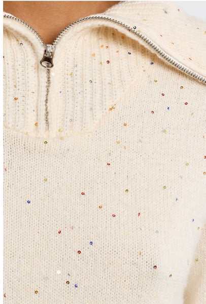 Trucker Collar Ivory Sweater