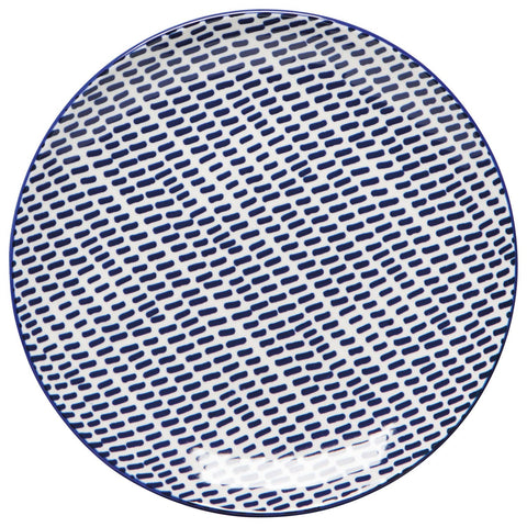 Blue Dash Stamped Appetizer Plate 6 inch