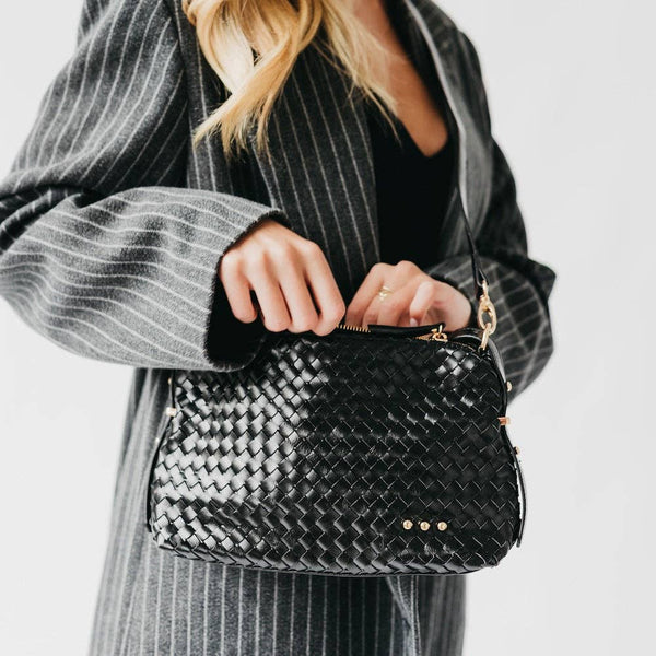 Harper Hobo Woven Shoulder Bag: Brown