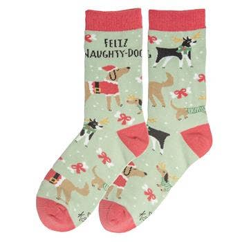 Holiday Socks: Feliz Naughty Dog