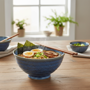 Akira Noodle Bowl Blue Stoneware Everyday