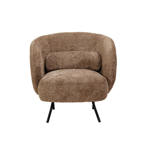 Bouclé Fabric Upholstered Chair w/ Metal Legs