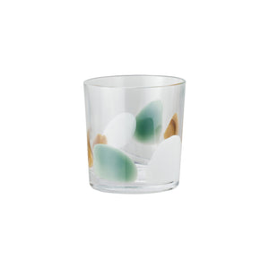 12 oz. Handmade Art Glass Drinking Glass, Multi Color Green