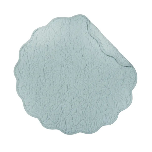 Christiana Solid Floral Round Placemat: Sweet Pea Green