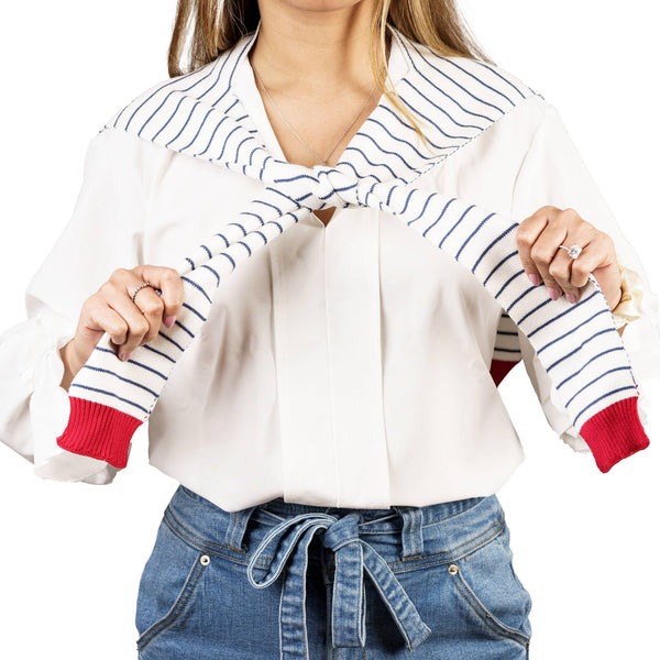 Starboard Stripes Faux Sweater Scarf