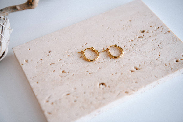 The Classic Gold Hoop Earrings - 15mm, Gold Plated Stainless