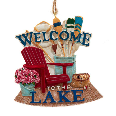 3.5"RESIN "WELCOME TO THE LAKE" ORN