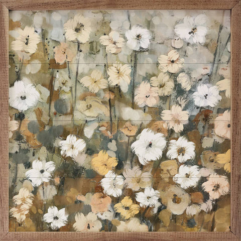 Abstracted Florals 3 Neutral By Nina Blue: 16 x 16 x 1.5