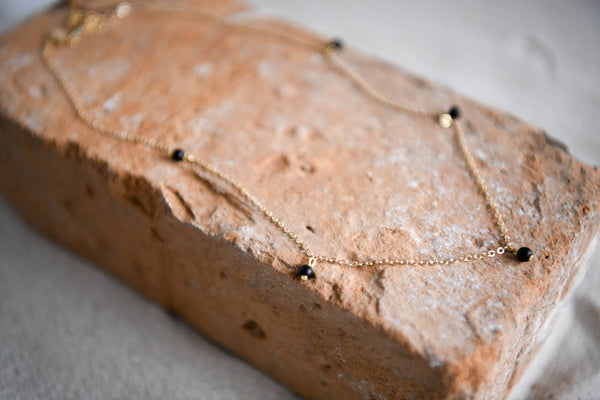 Whimsical Boho Gold Necklaces with Natural Stone Accents: Pearl