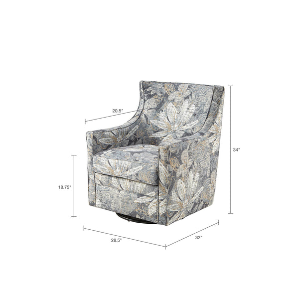 Floral Upholstered Swivel Glider Accent Chair *