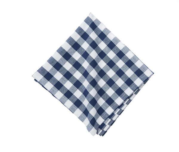 Indigo Blue Gingham Check Napkin