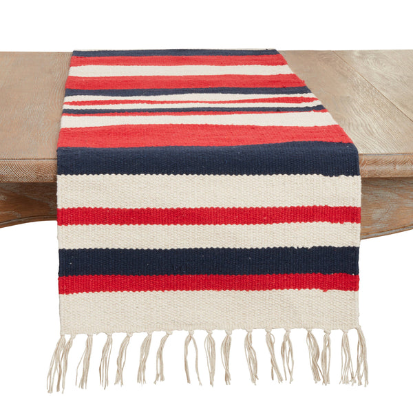 American Dream Stripe Table Runner – Americana Table Linen: Multi / 16"x72"