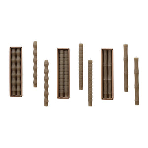 Unscented sculpted taper candles olive