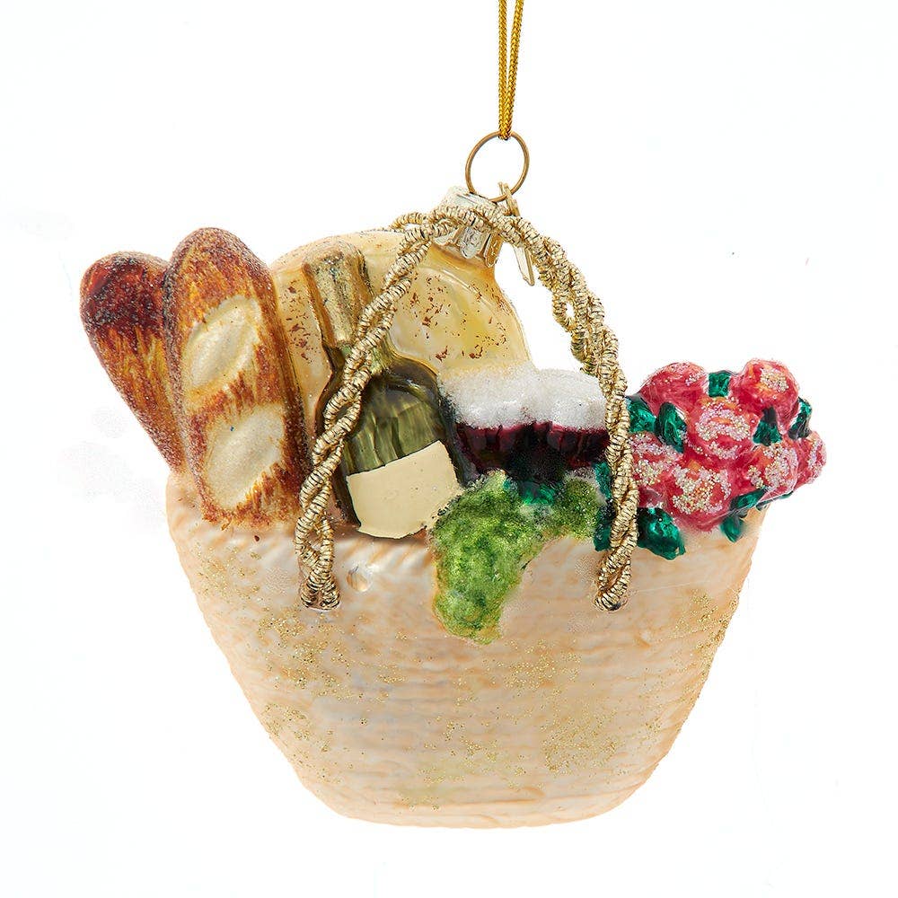 *Noble Gems™ Glass Basket W/ Bread Orn