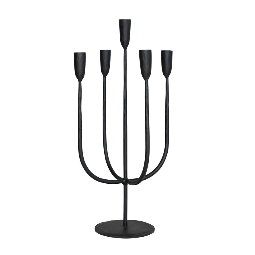 Zinc candelabra, black