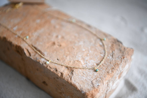 Whimsical Boho Gold Necklaces with Natural Stone Accents: Pearl