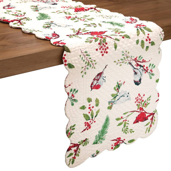 Christmas Sprig Birds Table Runner