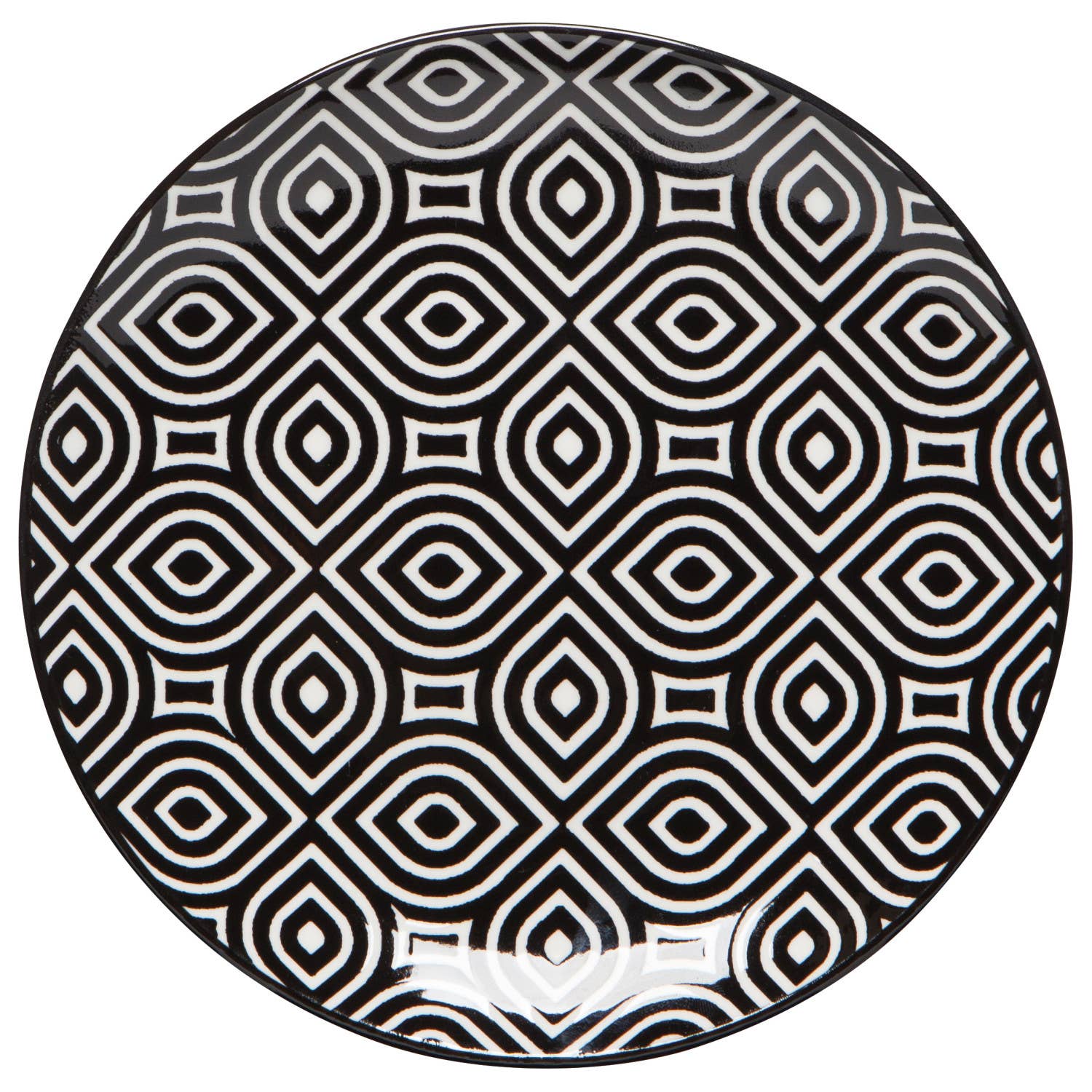 White Geo Stamped Appetizer Plate 6 inch