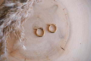 The Classic Gold Hoop Earrings - 15mm, Gold Plated Stainless