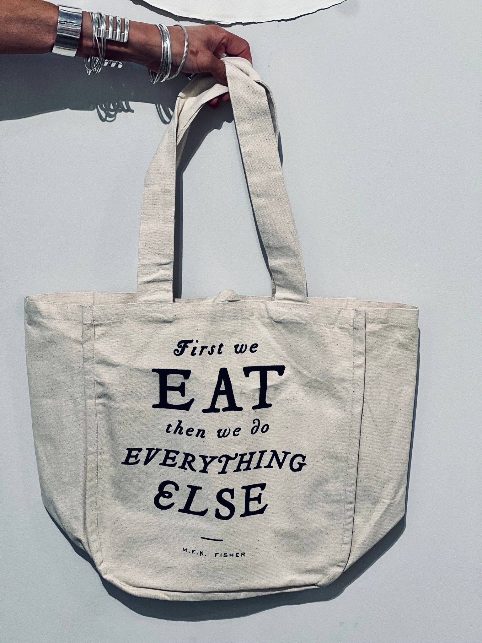 NEW! Organic Cotton Market Tote "First we eat"