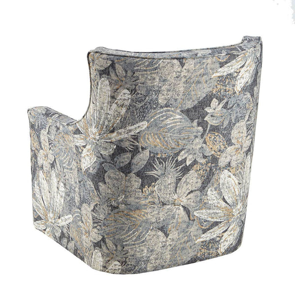 Floral Upholstered Swivel Glider Accent Chair *