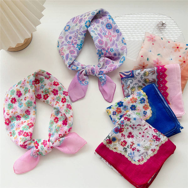 Cotton Linen Square Scarf - Breathable Neck Wrap_CWMS0673: TYPE1 / (OS) 3