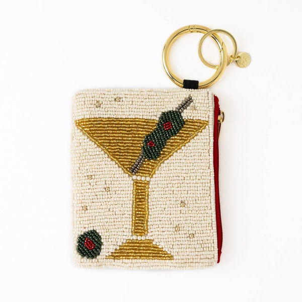 Mary Martini And Olive Beaded Coin Purse Ivory Wholesale