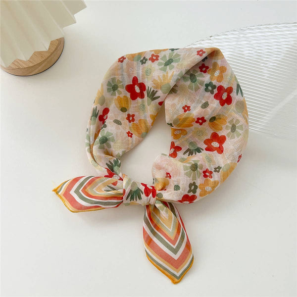 Cotton Linen Square Scarf - Breathable Neck Wrap_CWMS0673: TYPE1 / (OS) 3