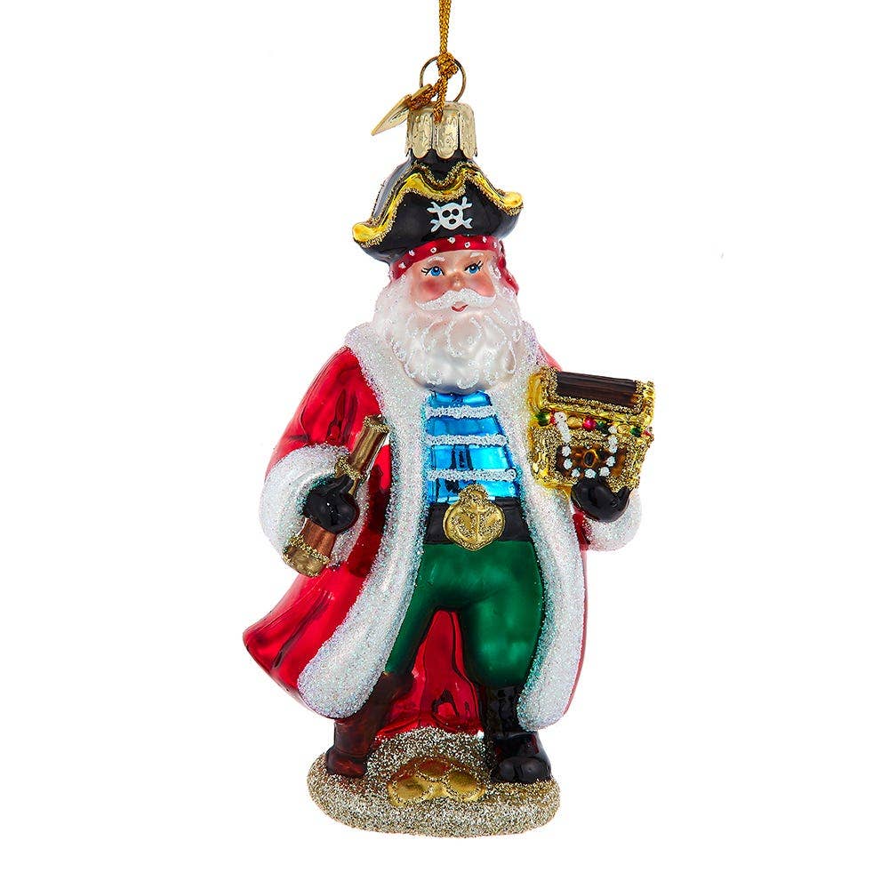 *Noble Gems™ Glass Pirate Santa Orn