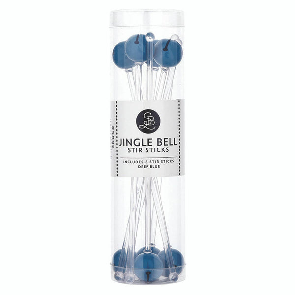 Jingle Bell Stir Sticks - Deep Blue: Plastic, Metal / 6.5" L