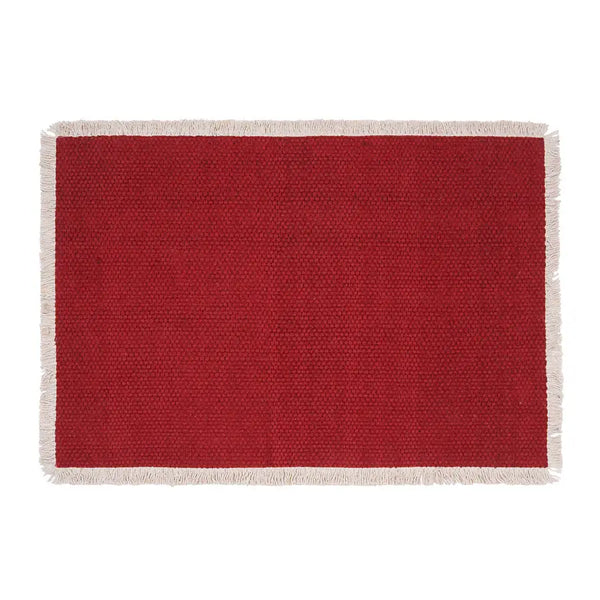 Fringed Solid Placemat: Sea Glass Blue