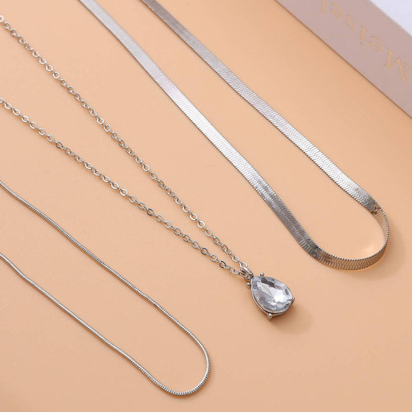 COOL STYLE STACKED TEMPERAMENT SIMPLE NECKLACE_CWAJE2001: GOLD / (OS) 3